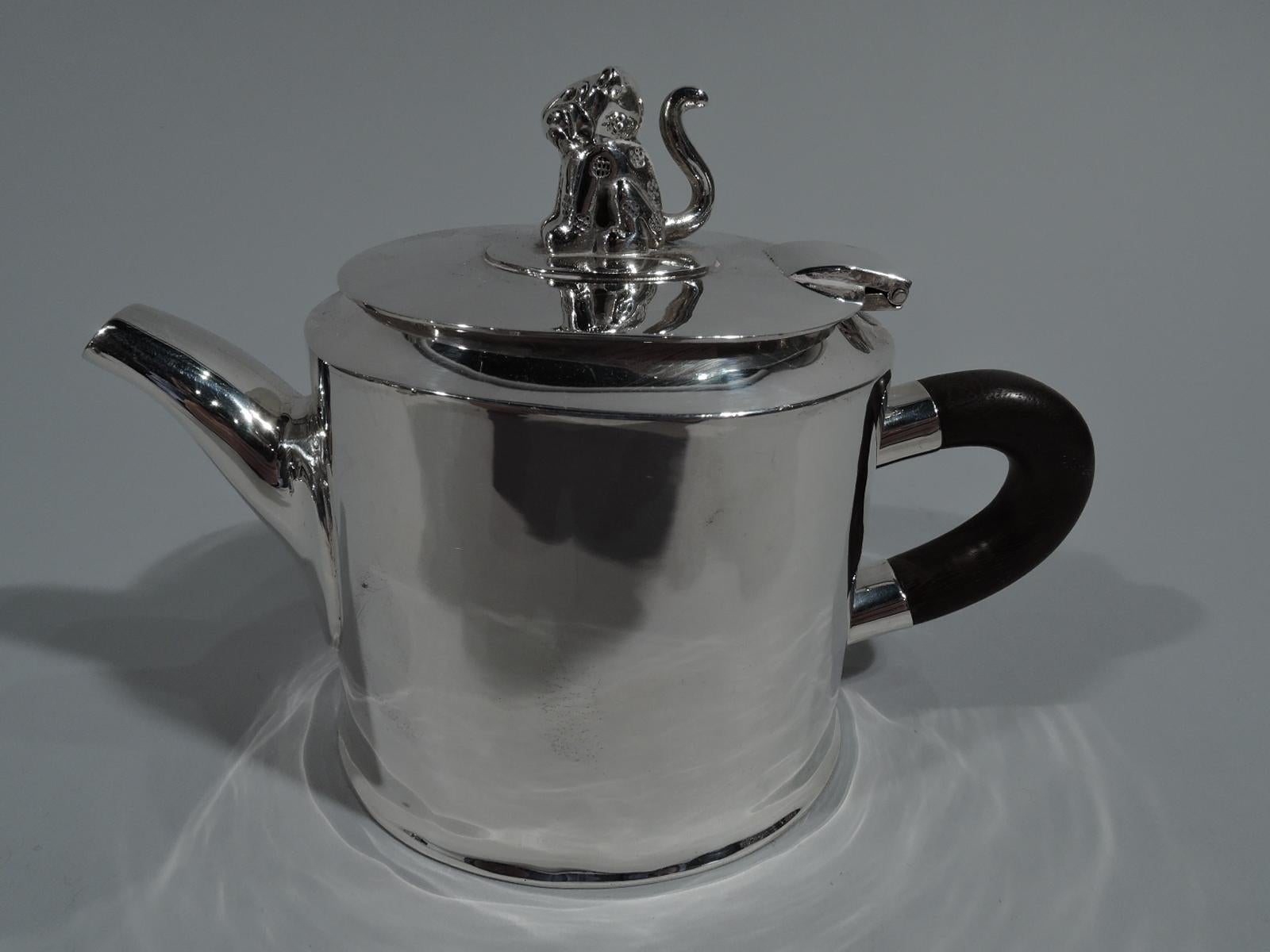 Spratling Sterling Silver Coffee and Tea Set with Jaguar Finials For Sale 3