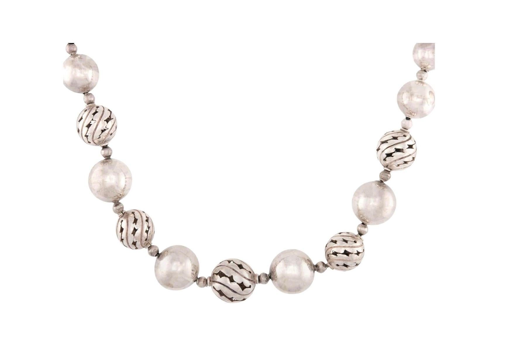 Spratling - Collana di perle d'argento messicana d'epoca in vendita 2