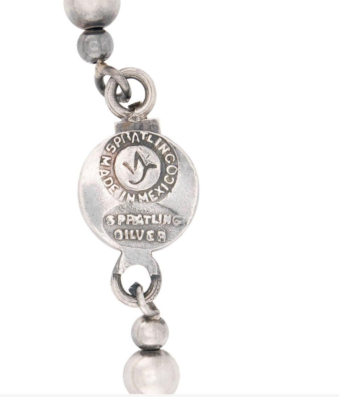 Spratling - Collana di perle d'argento messicana d'epoca in vendita 4