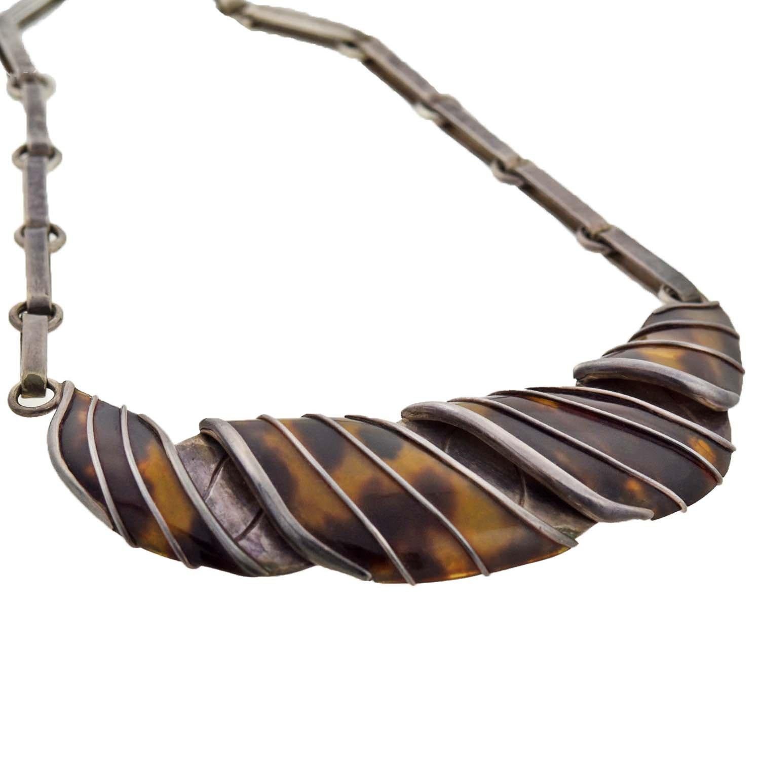 vintage tortoise shell necklace