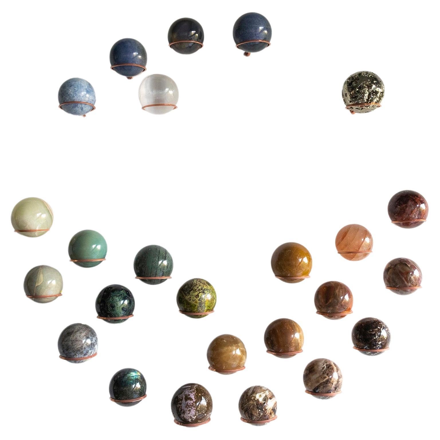 Sprawling Galaxies III - Sten Studio - Wall sculpture with natural stones
