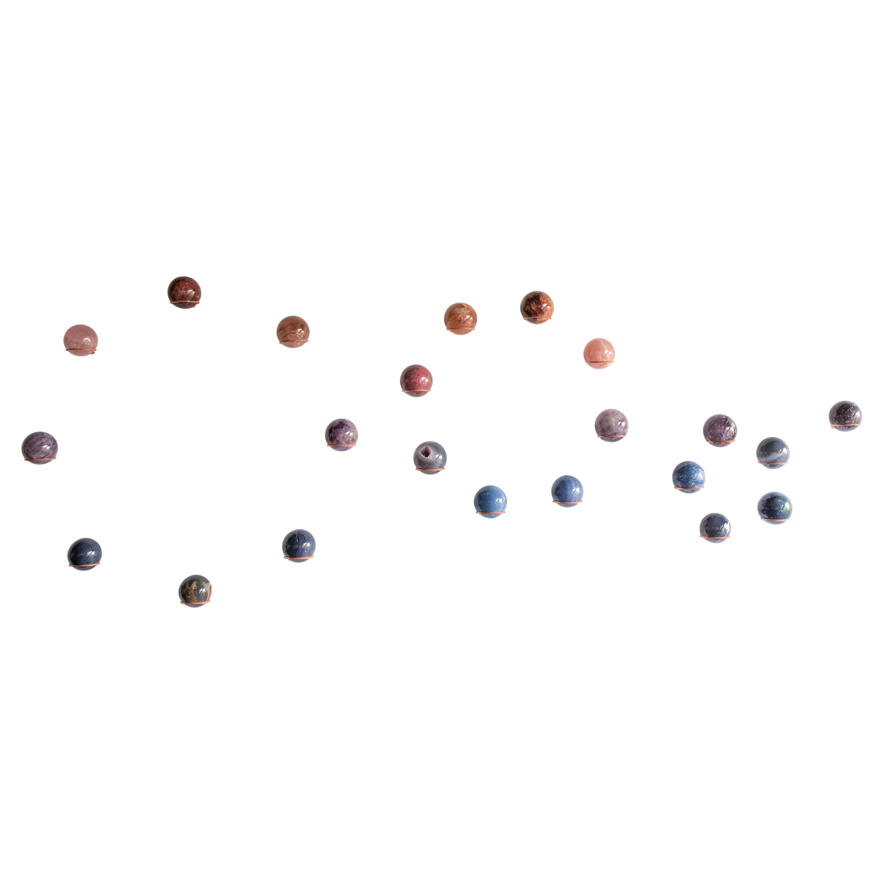 Sprawling Galaxies V - Sten Studio - Wall sculpture with natural stones