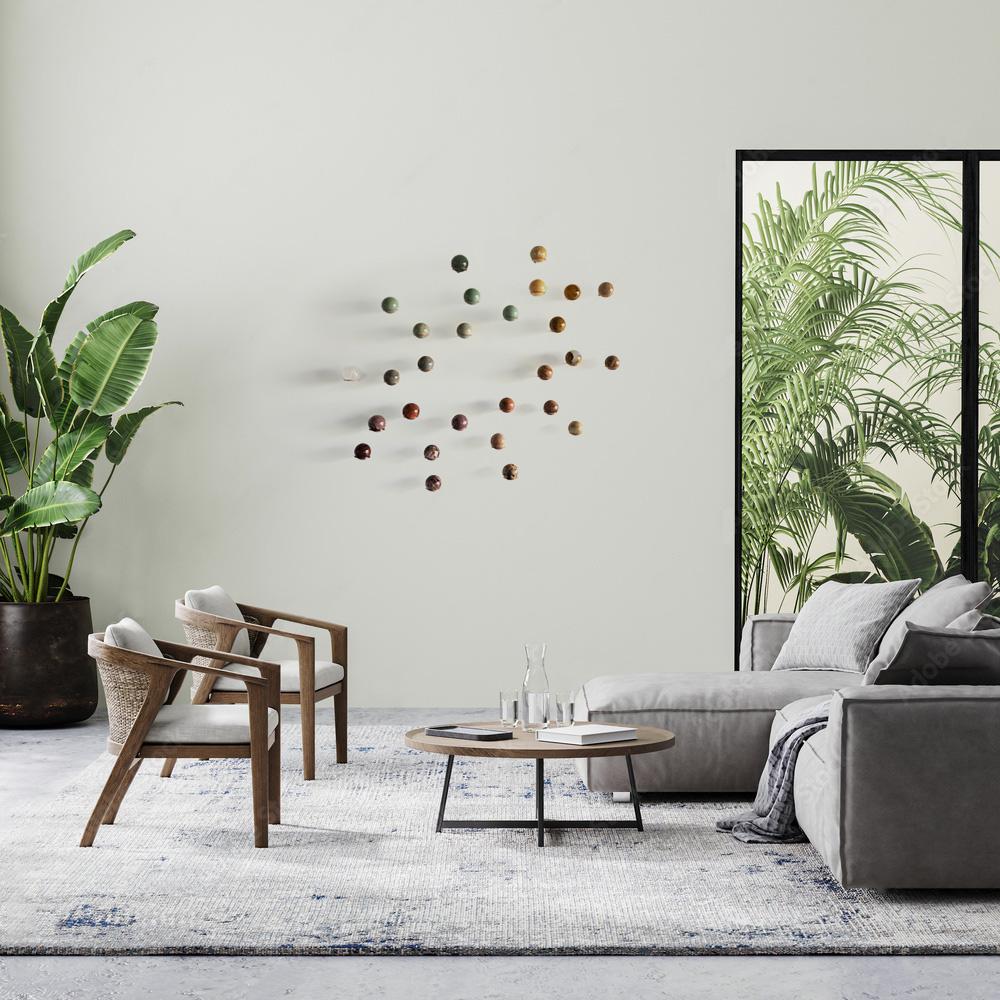 Minimalist Sprawling Galaxies VI - Sten Studio - Wall sculpture with natural stones For Sale