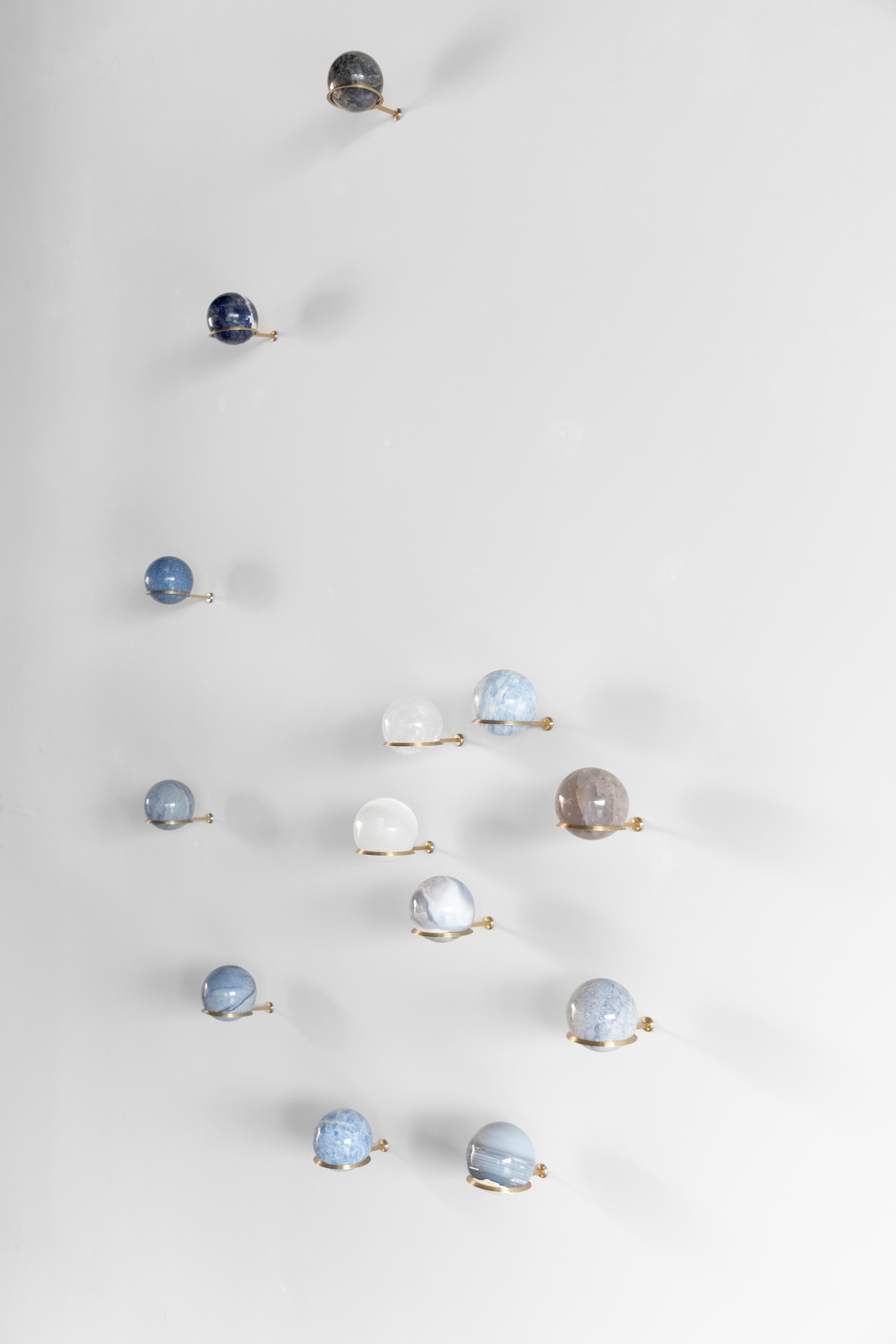 Minimalist Sprawling Galaxies XVII - Sten Studio - Wall sculpture with natural stones For Sale