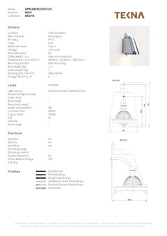 Spreaderlight 12V LED Wall Light with Polished Brass Finish Tekna