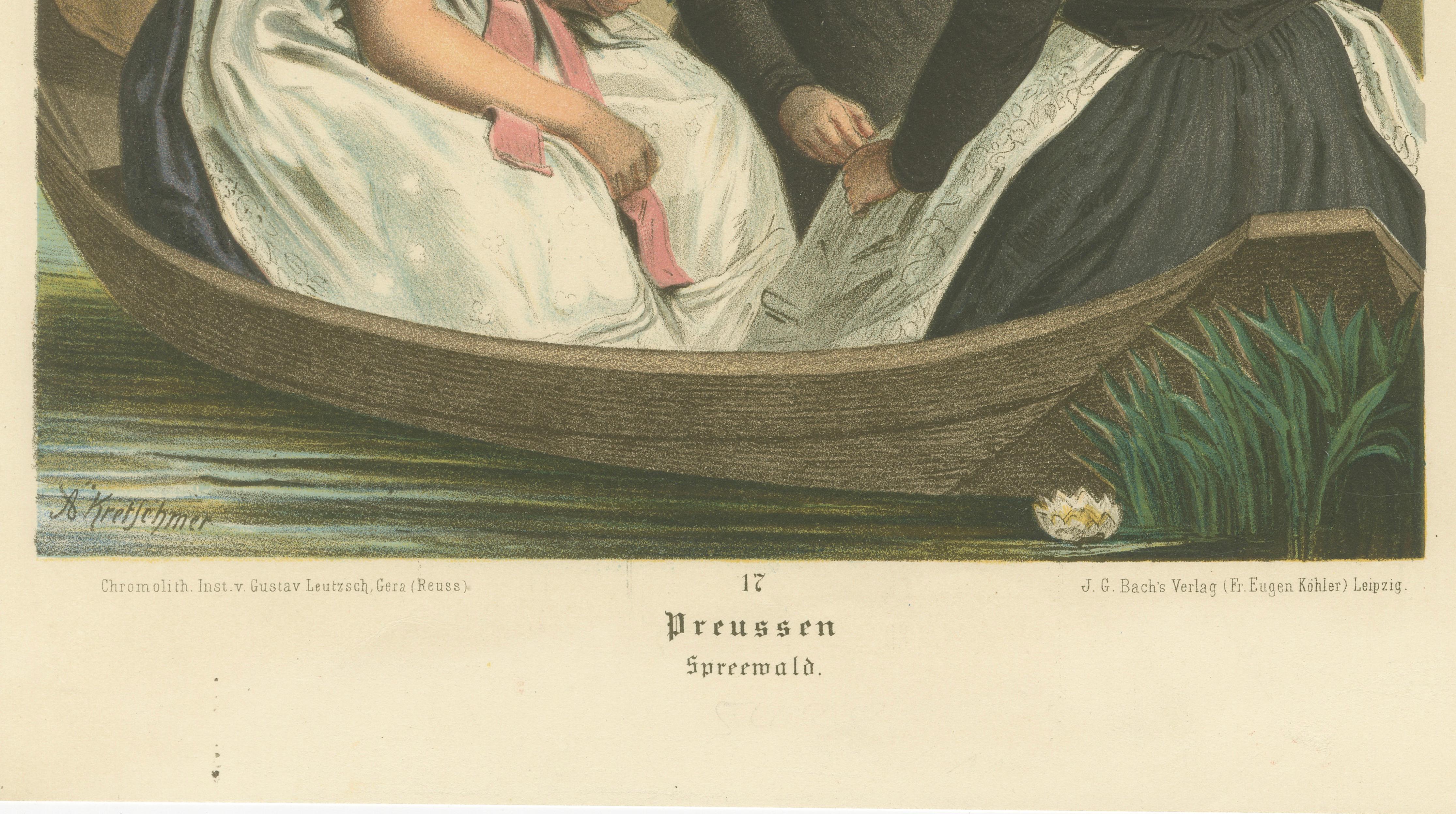 Spreewald Costume Scene, Prussia, Women in Boat, c.1875