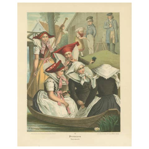 Spreewald Costume Scene, Prussia, Women in Boat, c.1875