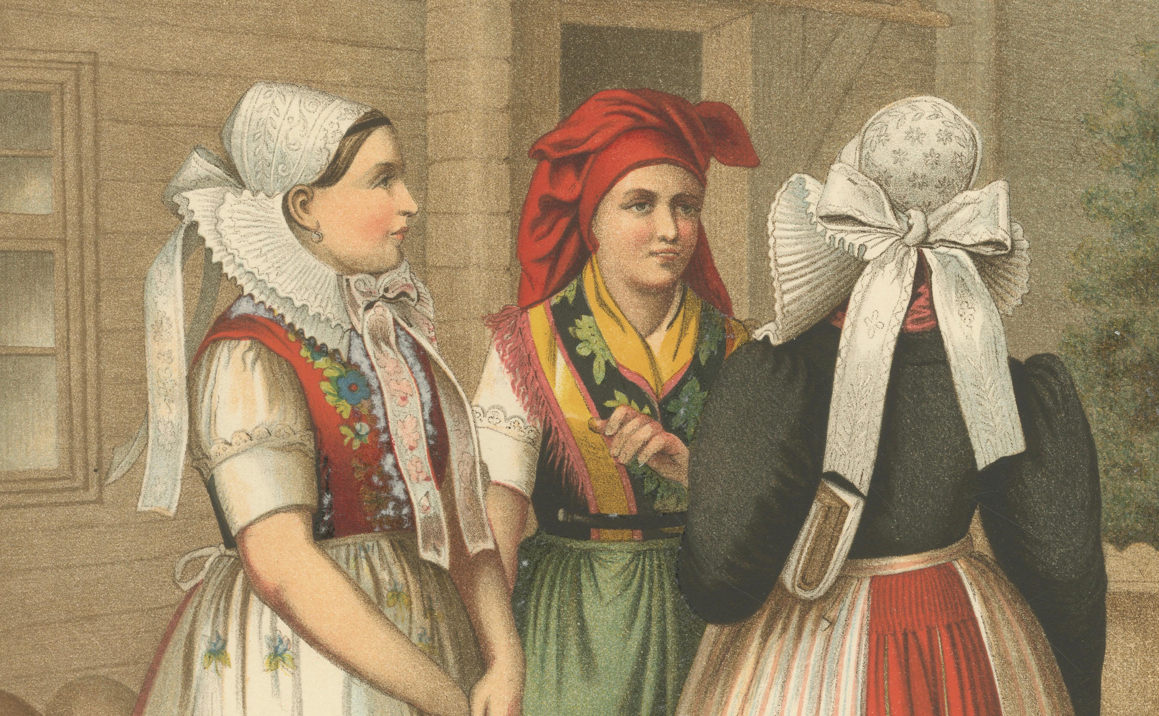 Spreewald Folk Costumes, Prussia, Women in Traditional Dress, c.1875