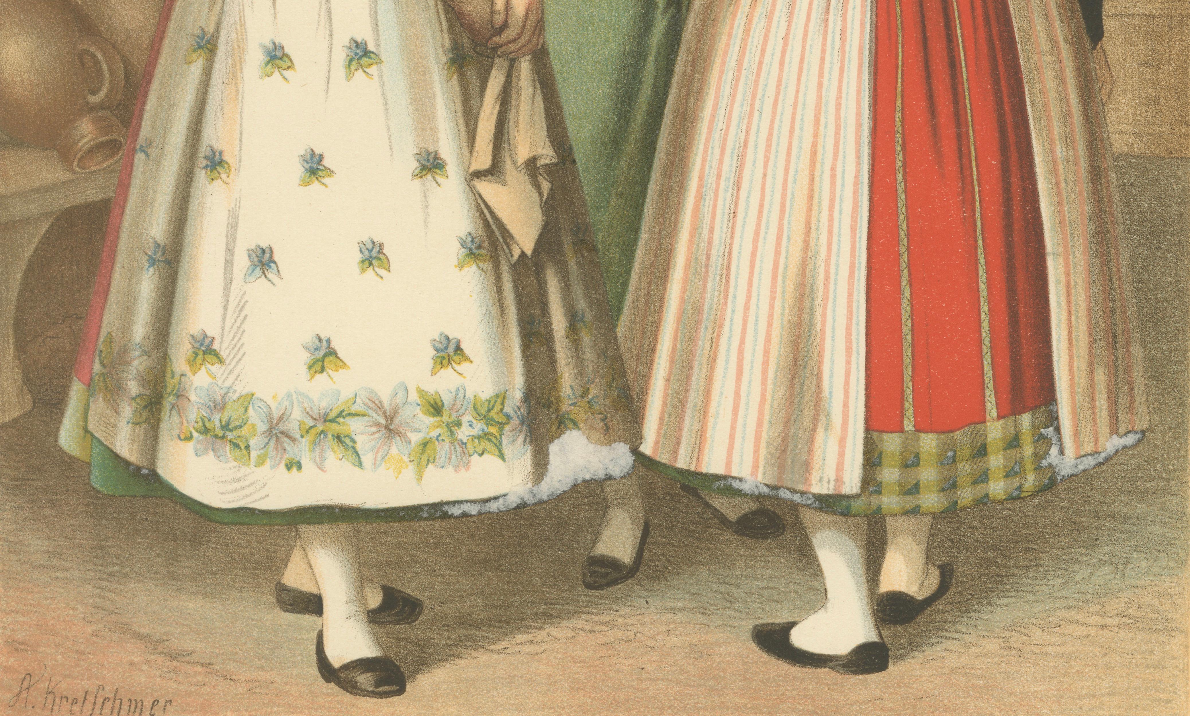 Spreewald Folk Costumes, Prussia, Women in Traditional Dress, c.1875