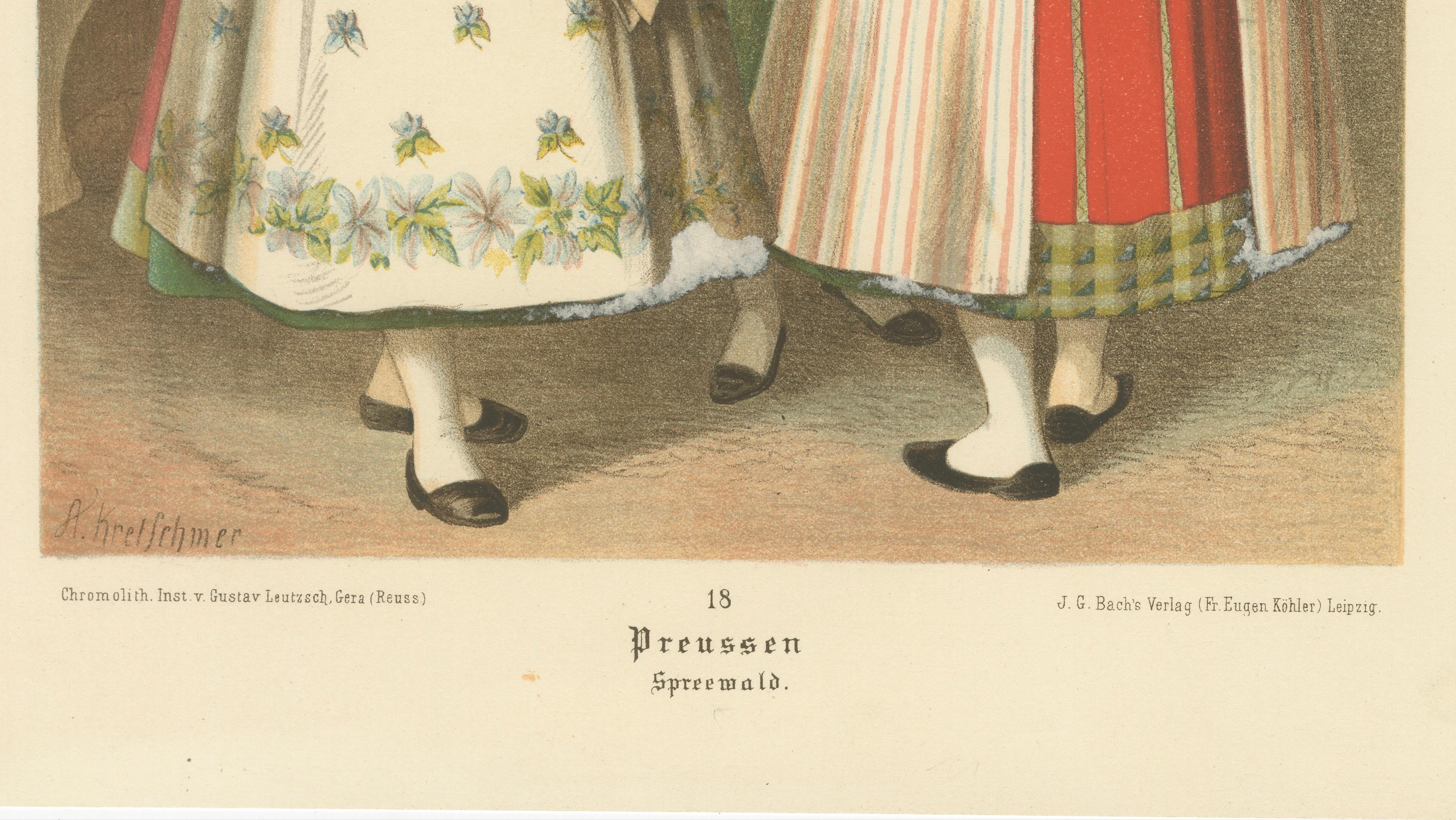 Spreewald Folk Costumes, Prussia, Women in Traditional Dress, c.1875