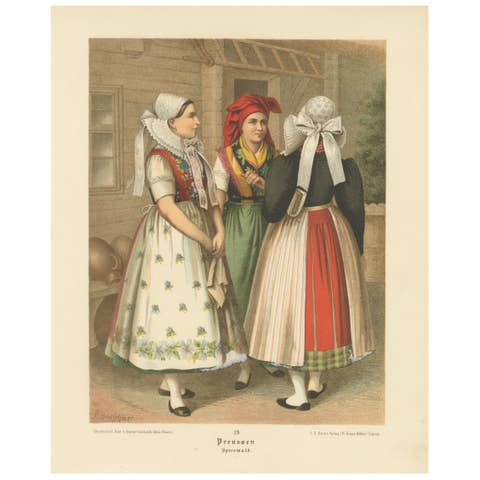Spreewald Folk Costumes, Prussia, Women in Traditional Dress, c.1875