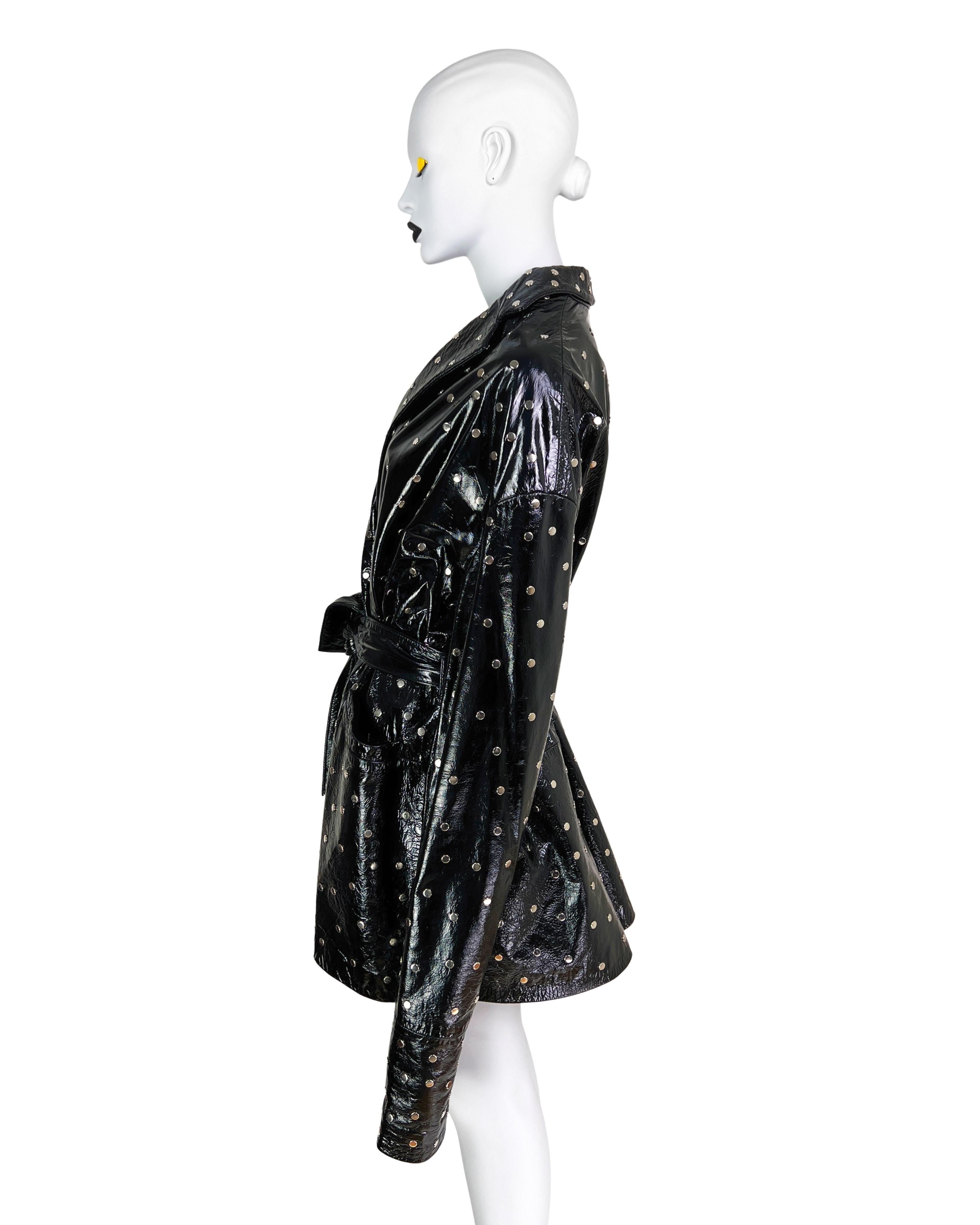  Spring 1991 Dolce & Gabbana Patent Leather Coat For Sale 1