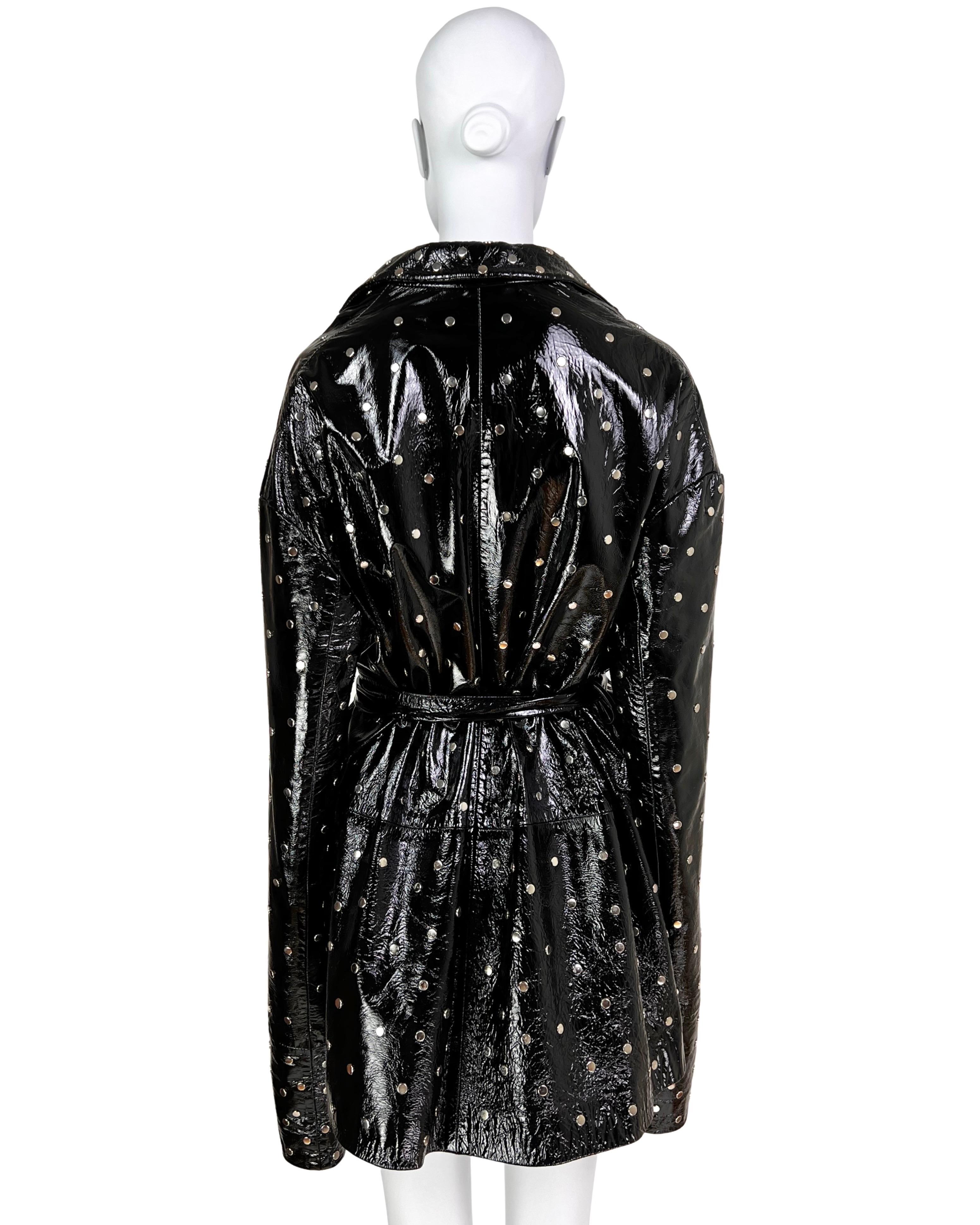  Spring 1991 Dolce & Gabbana Patent Leather Coat For Sale 2