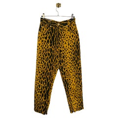 Vintage Spring 1992 Gianni Versace Runway Cheetah Leopard High waisted patterned Jeans