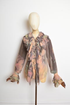 Spring 1993 Vivienne Westwood Boucher Print Ruffled peasant blouse - Shirt