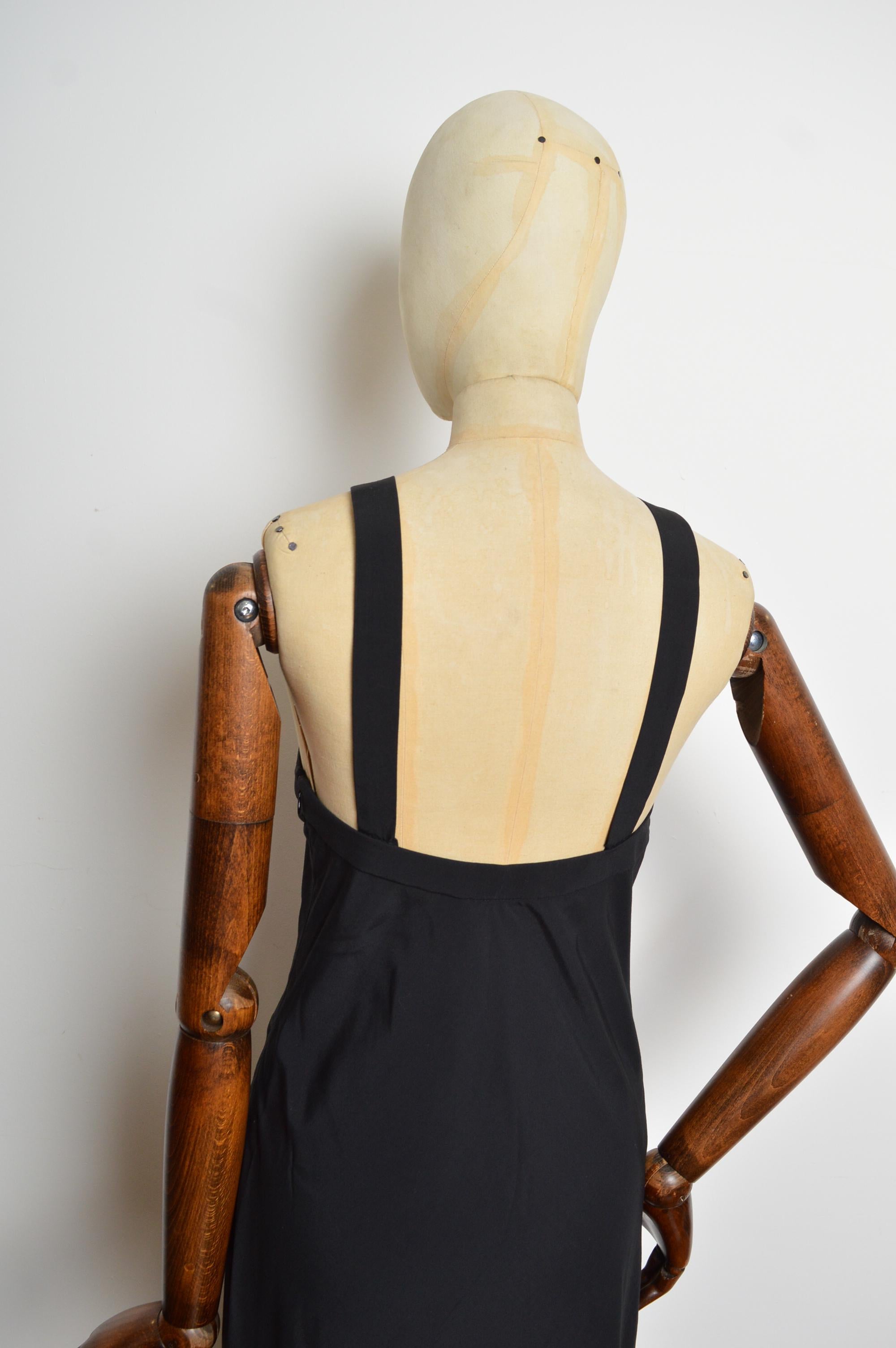 Frühjahr 1994 Yves Saint Laurent Elega Schwarzes Maxicocktailkleid mit Schlitz am Bein im Angebot 3