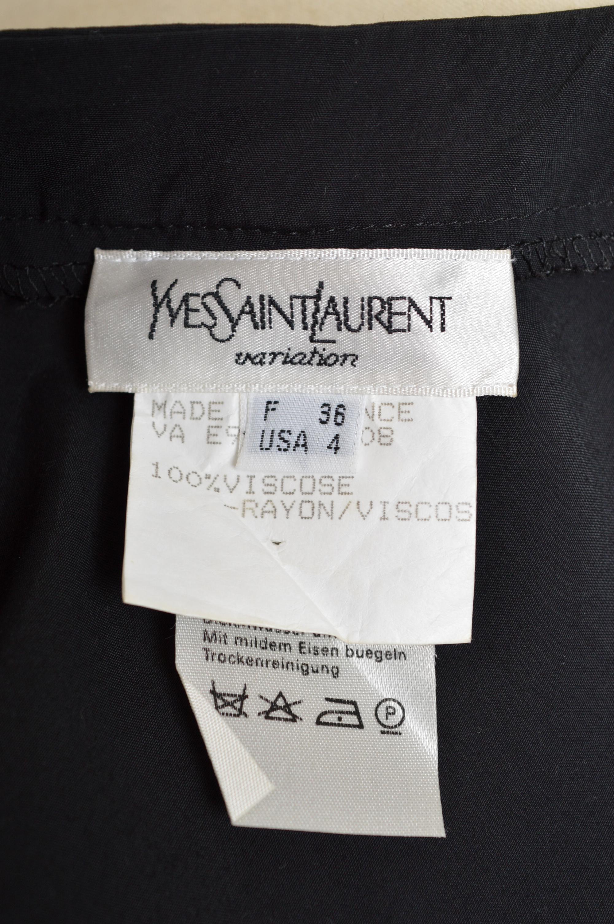 Frühjahr 1994 Yves Saint Laurent Elega Schwarzes Maxicocktailkleid mit Schlitz am Bein im Angebot 5
