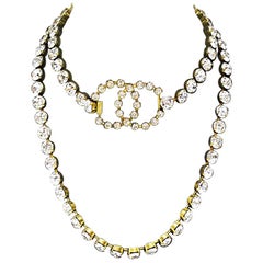 Vintage Spring 1995 Chanel Rhinestone CC Necklace/Belt