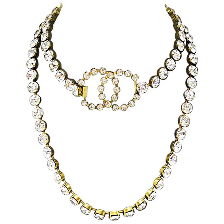 Spring 1995 Chanel Rhinestone CC Necklace/Belt