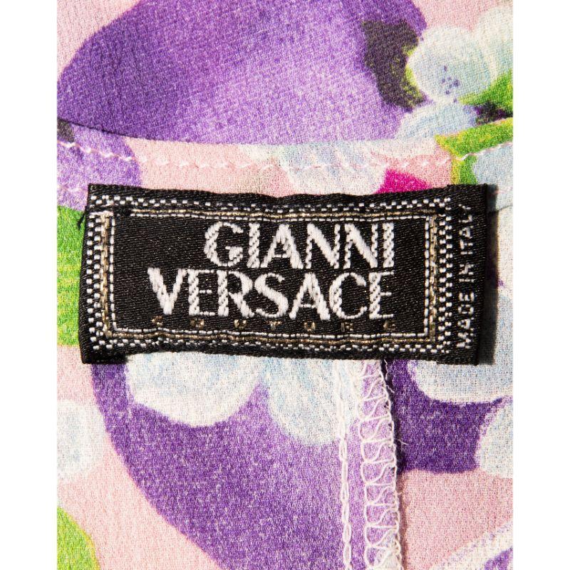 Women's Spring 1995 Gianni Versace Purple Lemons Printed Dress