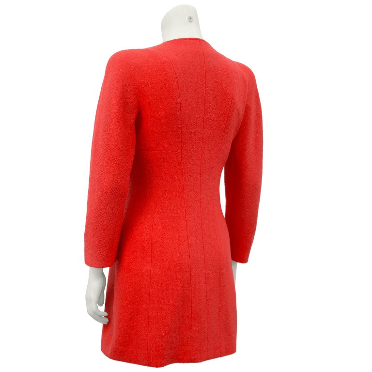 Spring 1996 Chanel Coral Wool Day Dress