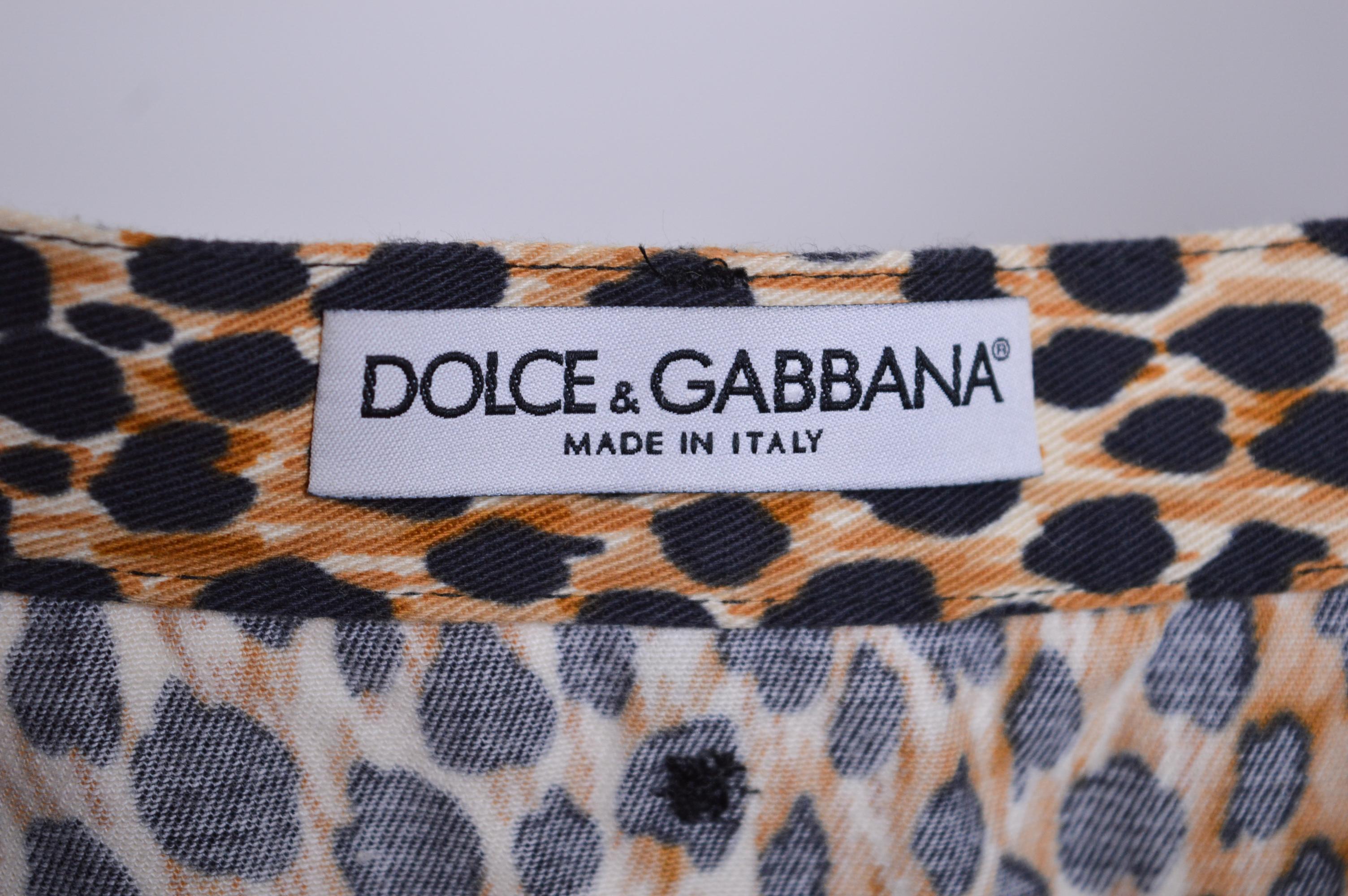 Spring 1996 Dolce & Gabbana High Waisted Cheetah Animal Print Mini Skirt For Sale 1