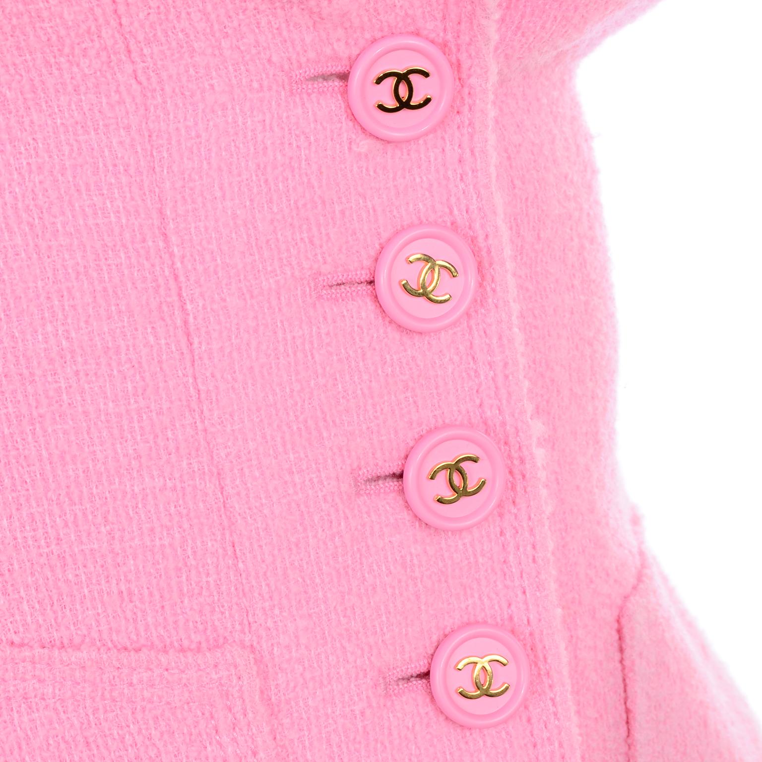 Spring 1997 Vintage Chanel Boucle Jacket in Bubble Gum Pink  2
