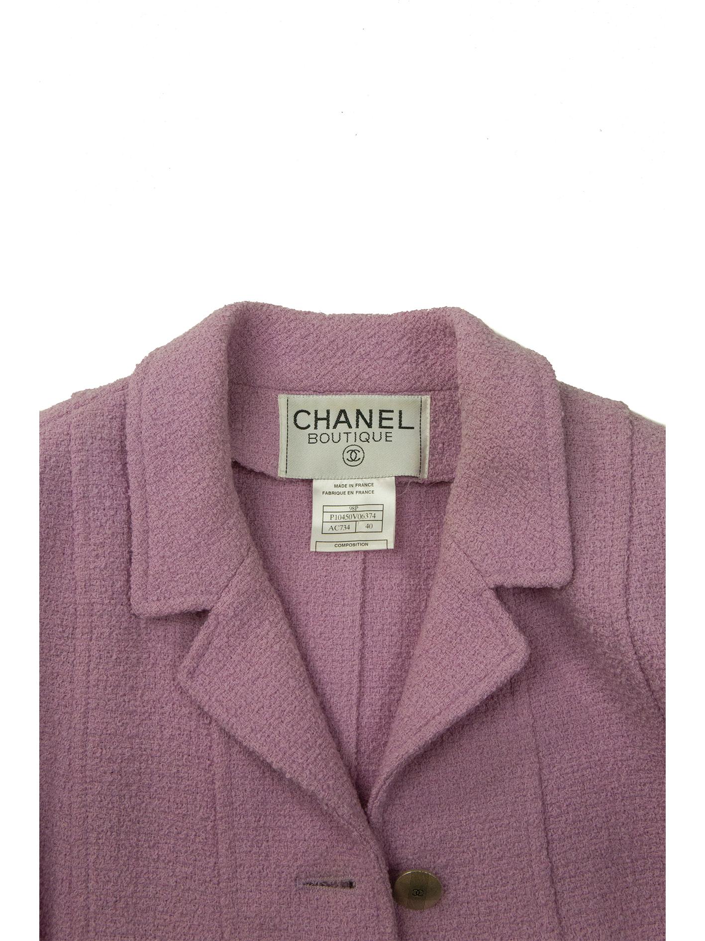 Women's Spring 1998 Chanel Baby Pink Cropped Sleeve Jacket