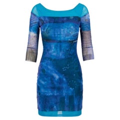 Primavera 1998 Plein Sud Jeans by Faycal Amor "Cyber Stellar" Mini Vestido de Tul de Malla