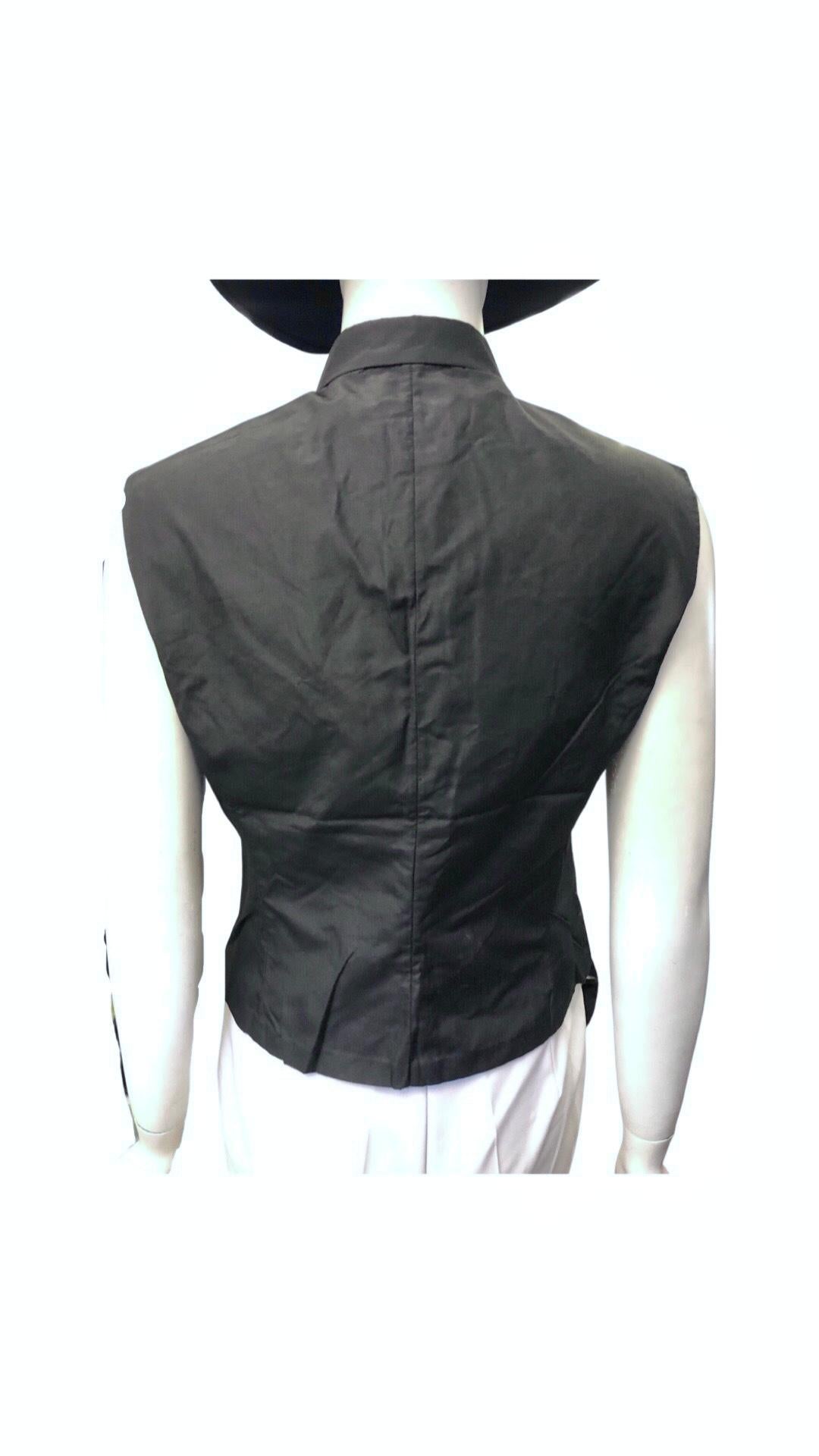 Women's or Men's Spring 1998 Prada Black Silk Mandarin  Collar Sleeveless Top For Sale