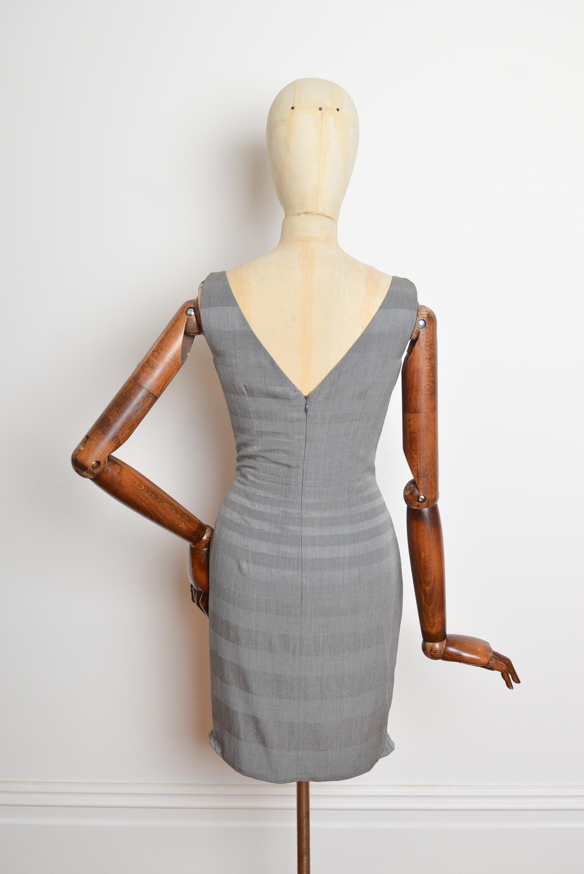 Donna Primavera 1999 Christian Dior for Christian Dior by John Galliano Abito a turni in lana damier grigio in vendita