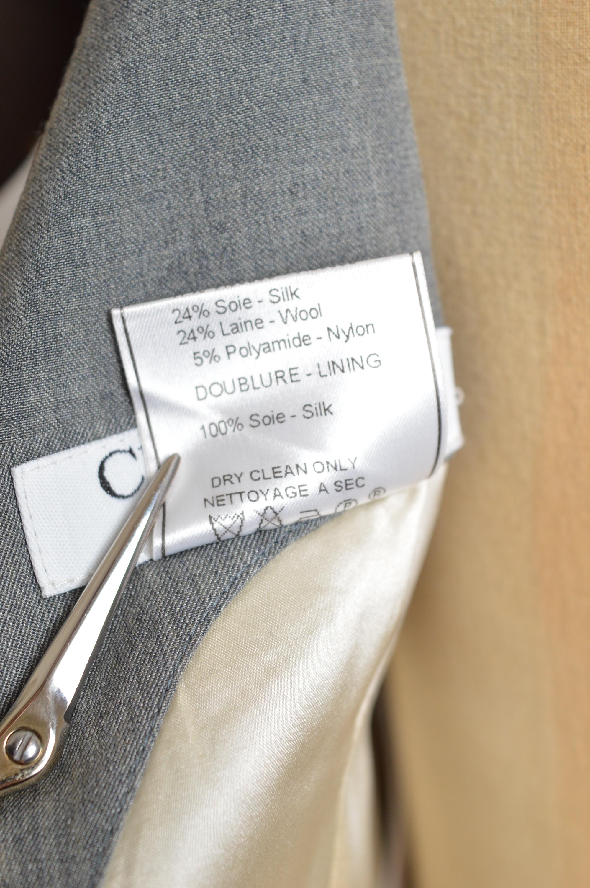 Primavera 1999 Christian Dior for Christian Dior by John Galliano Abito a turni in lana damier grigio in vendita 4