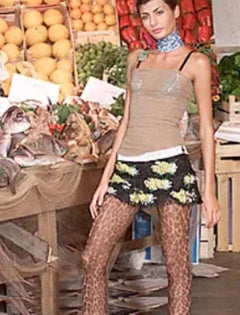 Spring 2000 Dolce & Gabbana silk beaded fringe mini skirt