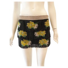 Spring 2000 Dolce & Gabbana silk beaded fringe mini skirt