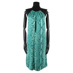 Robe imprimée en peau de serpent verte, turquoise et noire Gucci by Tom Ford, printemps 2000