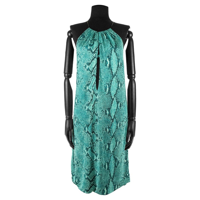 green emerald velvet dress Luserna Embellished Halterneck Maxi Dress in Green Snake