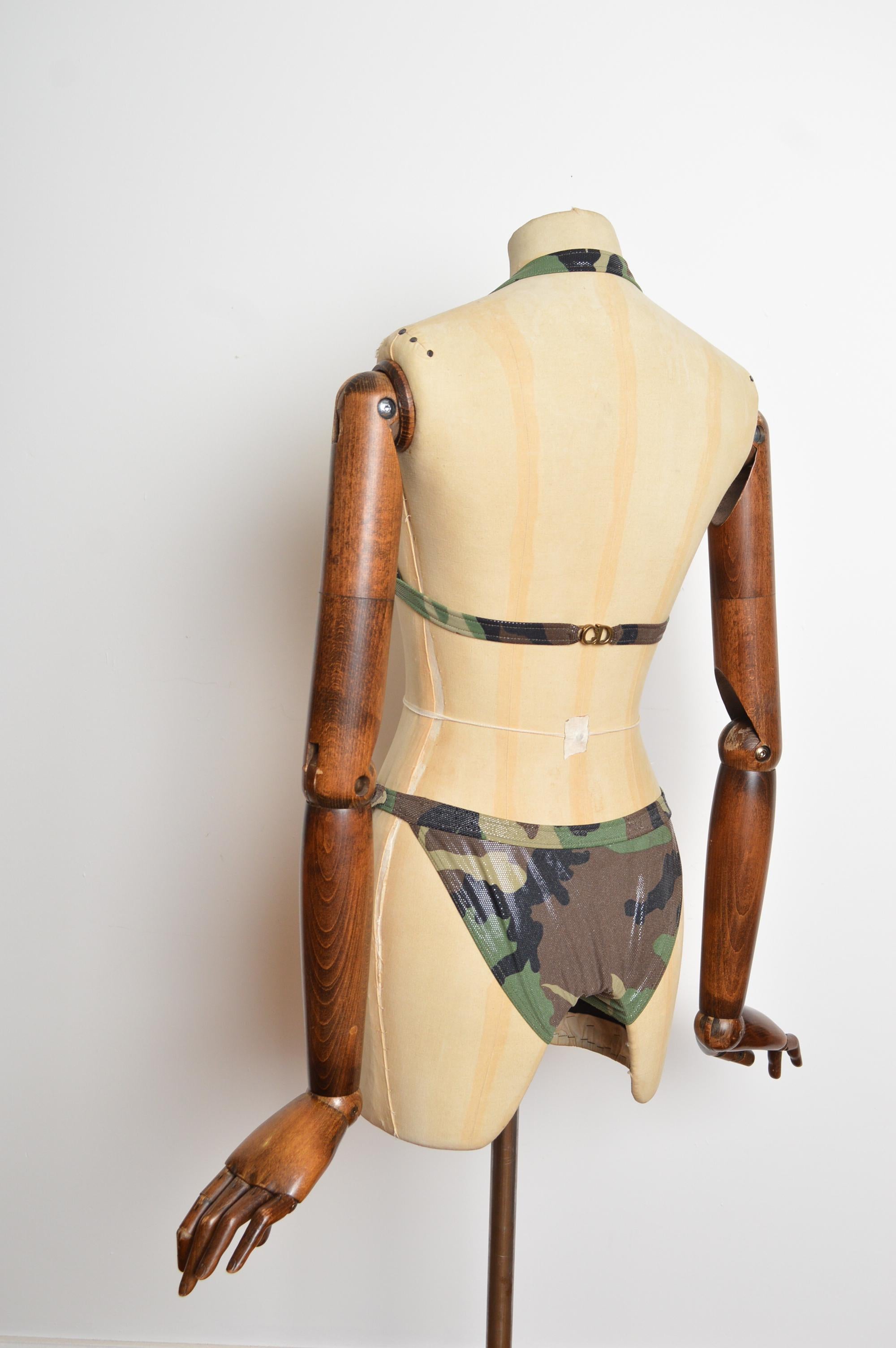 Printemps 2001 Christian Dior by John Galliano Camo Bikini - Army Swimsuit en vente 6