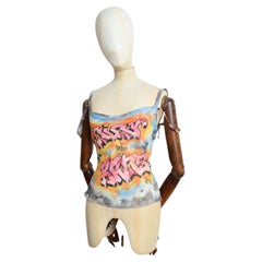 Spring 2003 Christian Dior by John GALLIANO Graffiti Kaos Silk Cami Vest Top