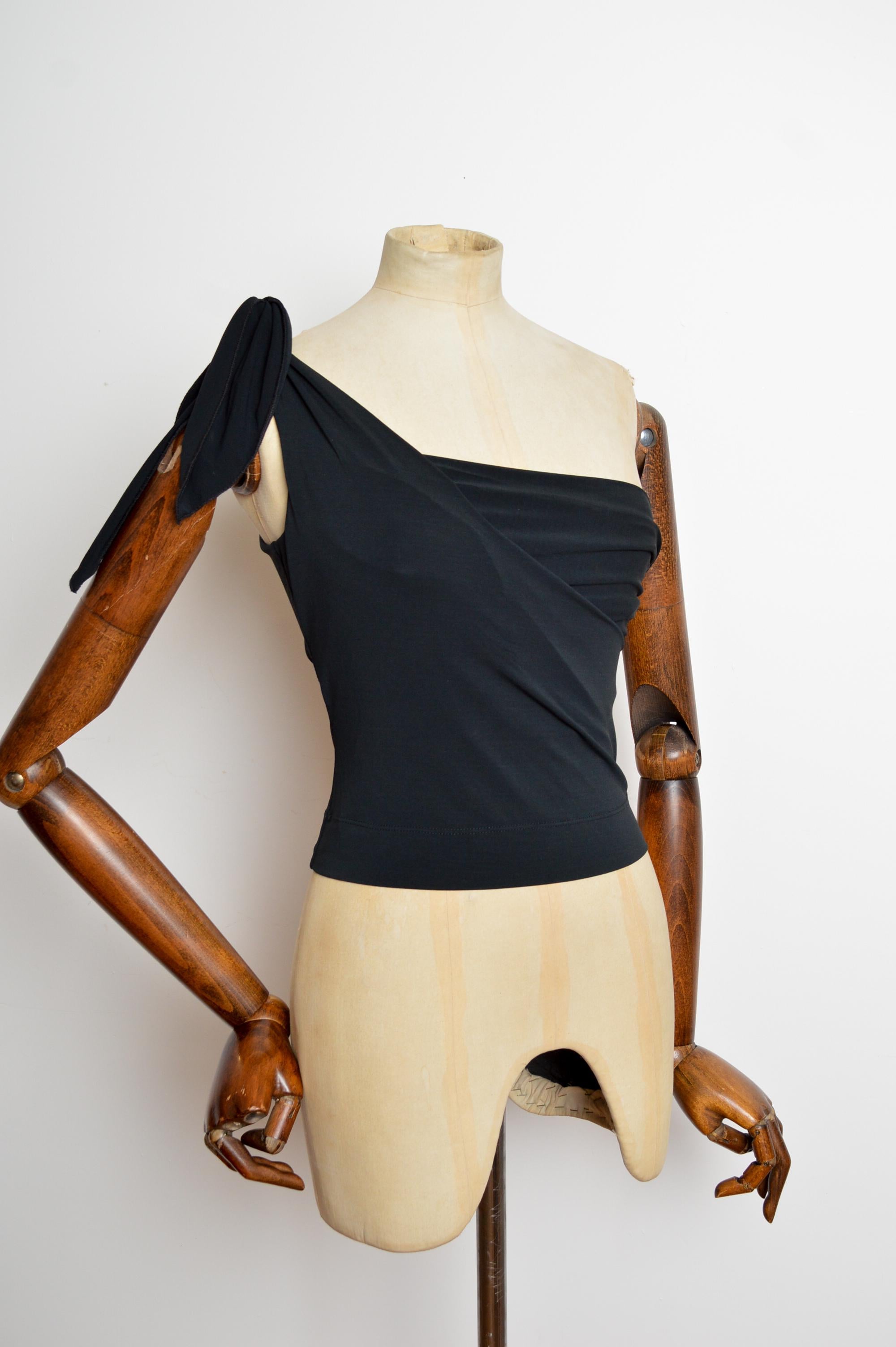 Beige Primavera 2003 Vivienne Westwood Canotta monospalla nera - Canottiera in vendita
