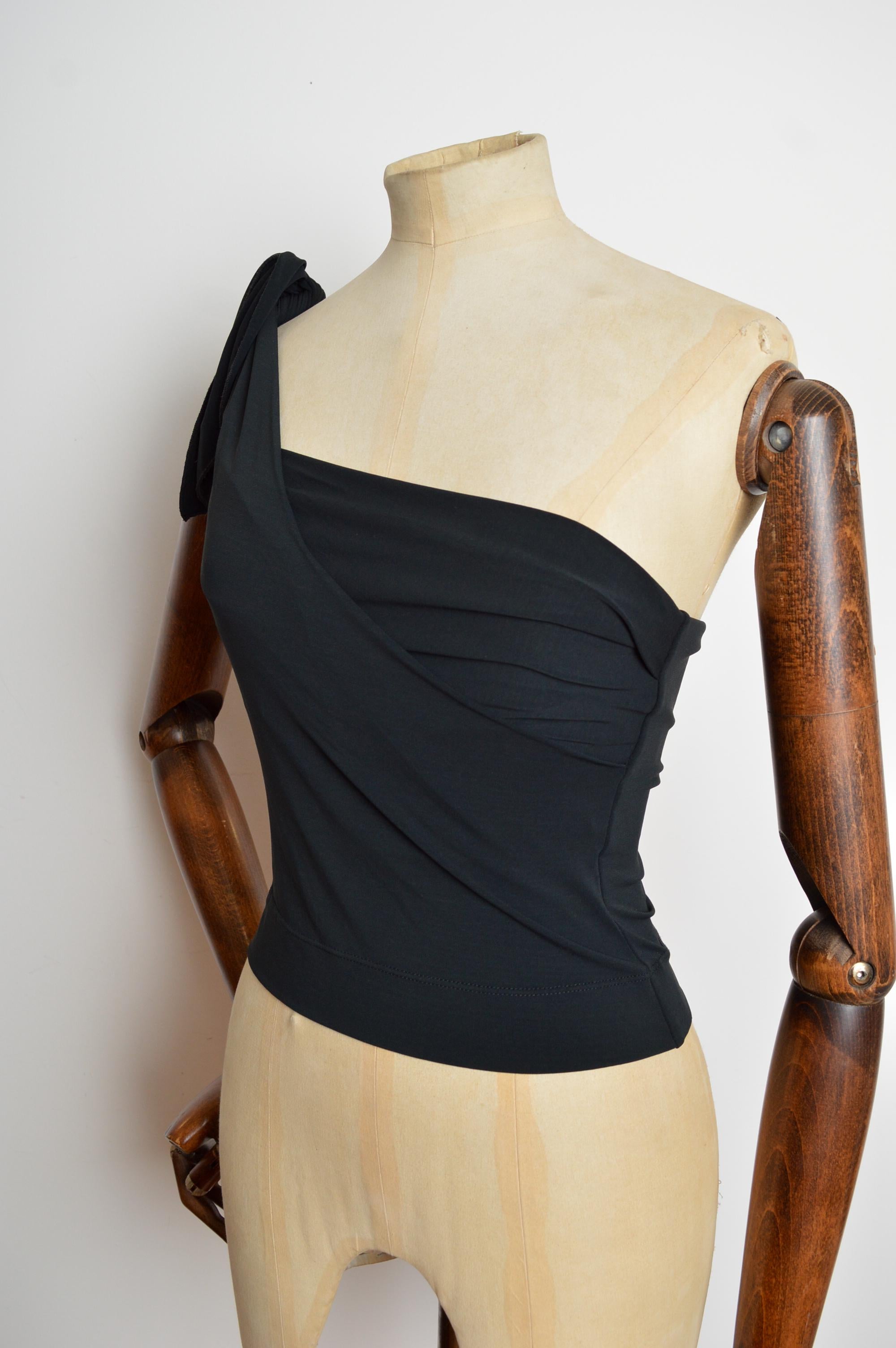 Donna Primavera 2003 Vivienne Westwood Canotta monospalla nera - Canottiera in vendita
