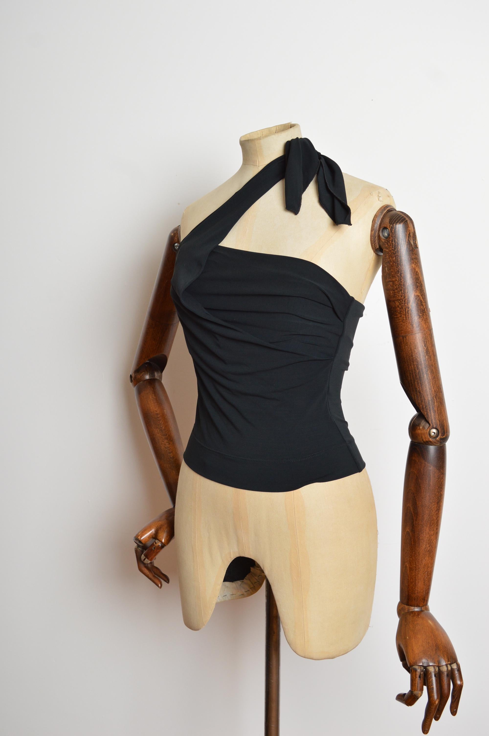 Primavera 2003 Vivienne Westwood Canotta monospalla nera - Canottiera in vendita 4