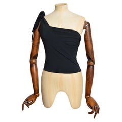 Primavera 2003 Vivienne Westwood Negro ajustado un hombro Crop Top - Tank Vest