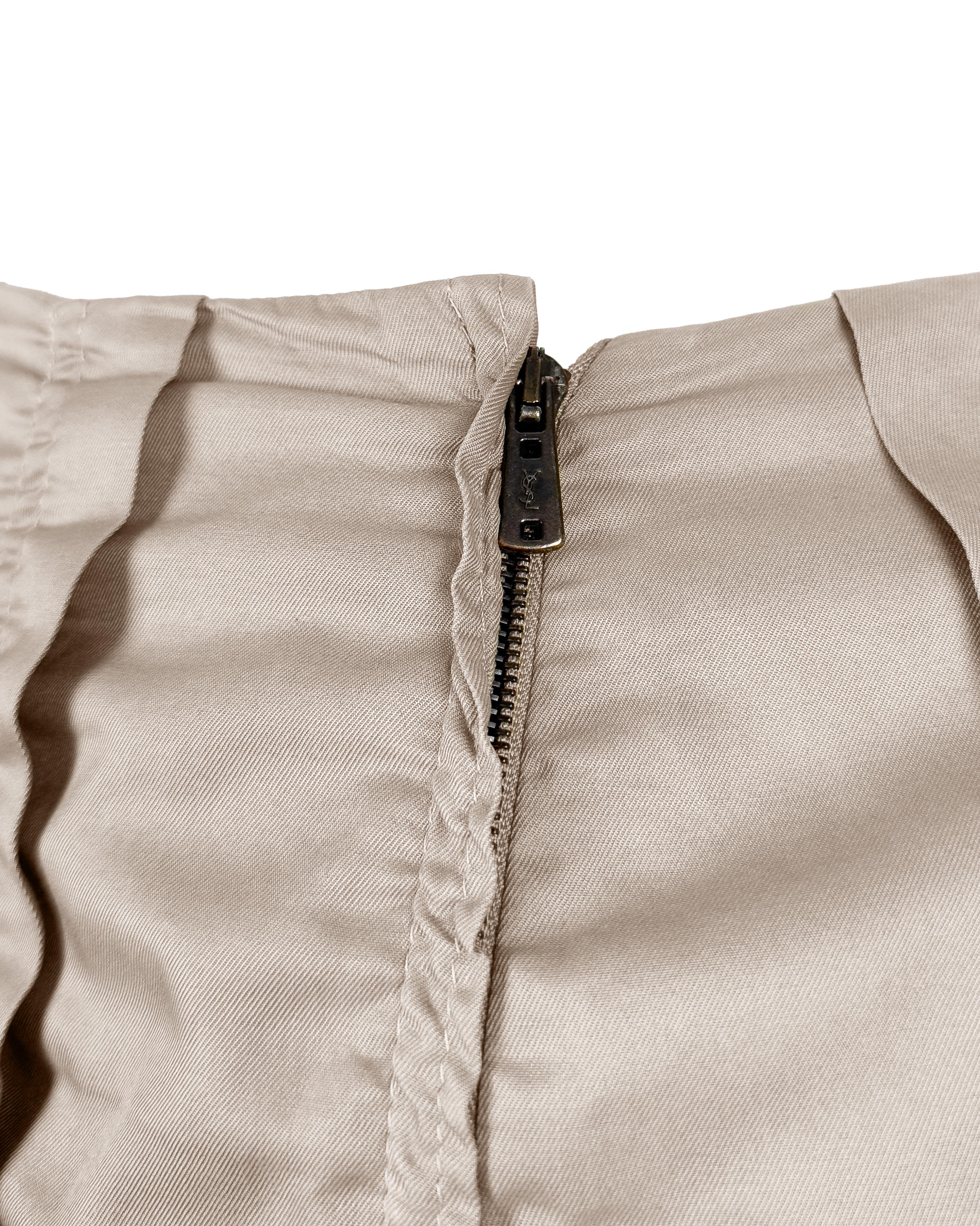 Spring 2003 Yves Saint Laurent/YSL by Tom Ford Ruched Panel Skirt For Sale 1