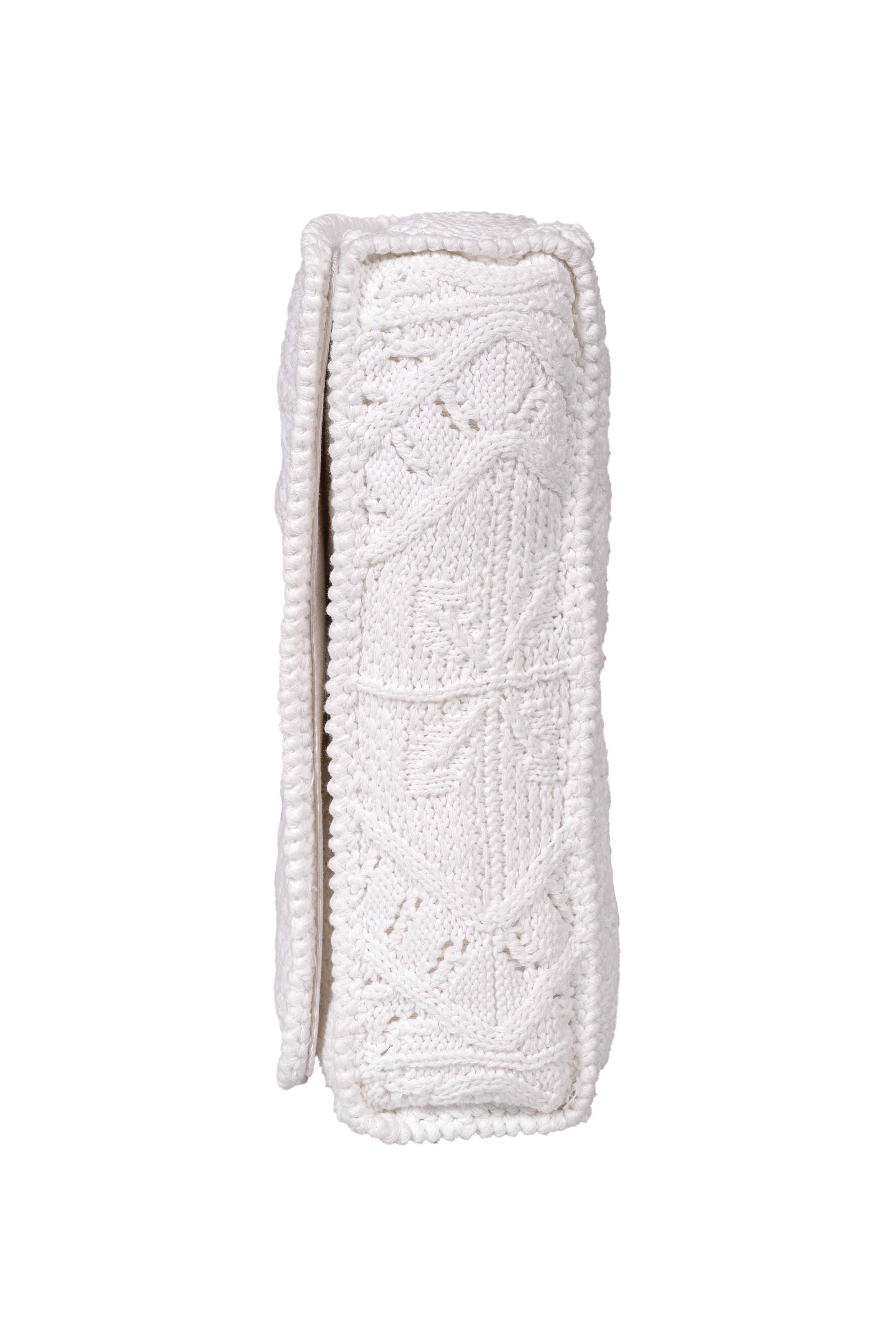 Spring 2004 CHANEL by Karl Lagerfeld Runway White Crochet Knit Shoulder Bag For Sale 4