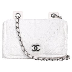 Spring 2004 CHANEL by Karl Lagerfeld Runway White Crochet Knit Shoulder Bag
