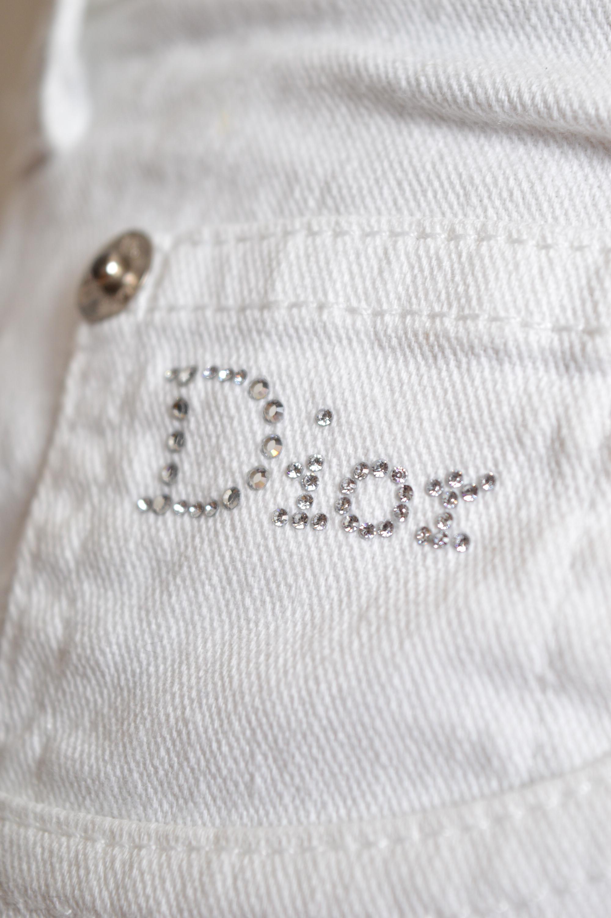 Primavera 2004 Christian Dior for Christian Dior by John Galliano gonna a tubino in denim bianco a vita bassa in vendita 12