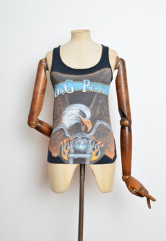 Spring 2004 Dolce & Gabbana Pin Up Eagle Biker Print Vest - Tank Top