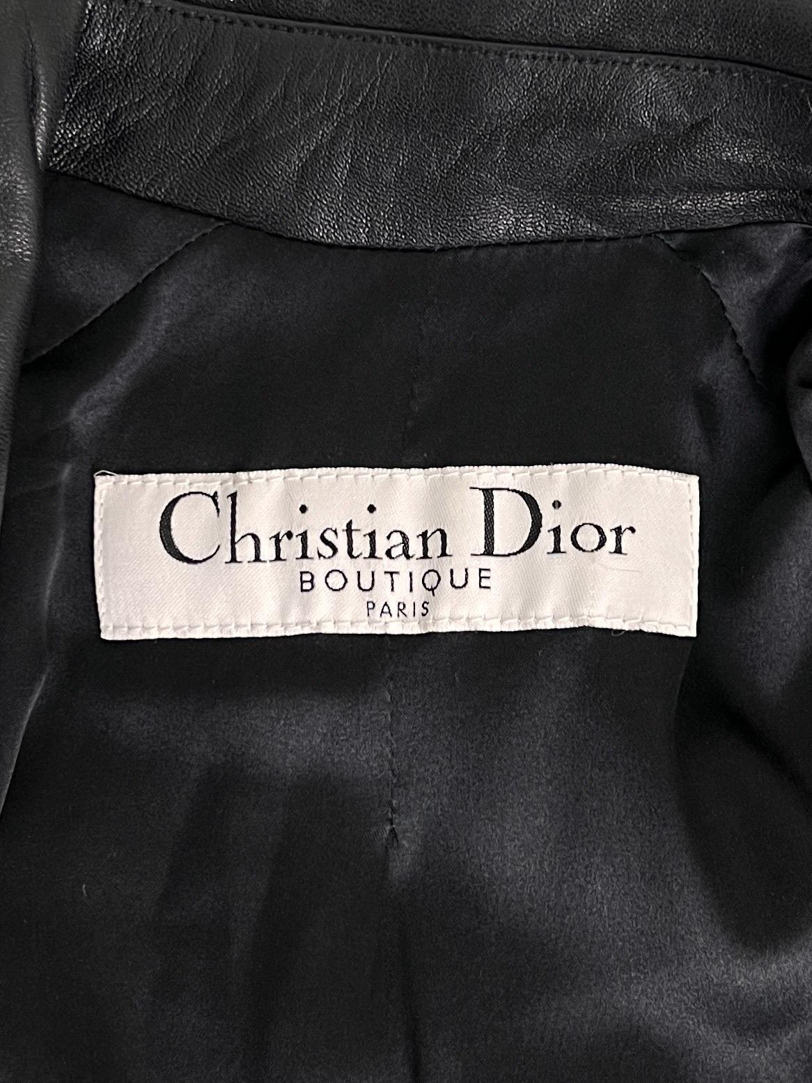 Spring 2004 RTW Dior by John Galliano  Draped Leather Jacket For Sale 7