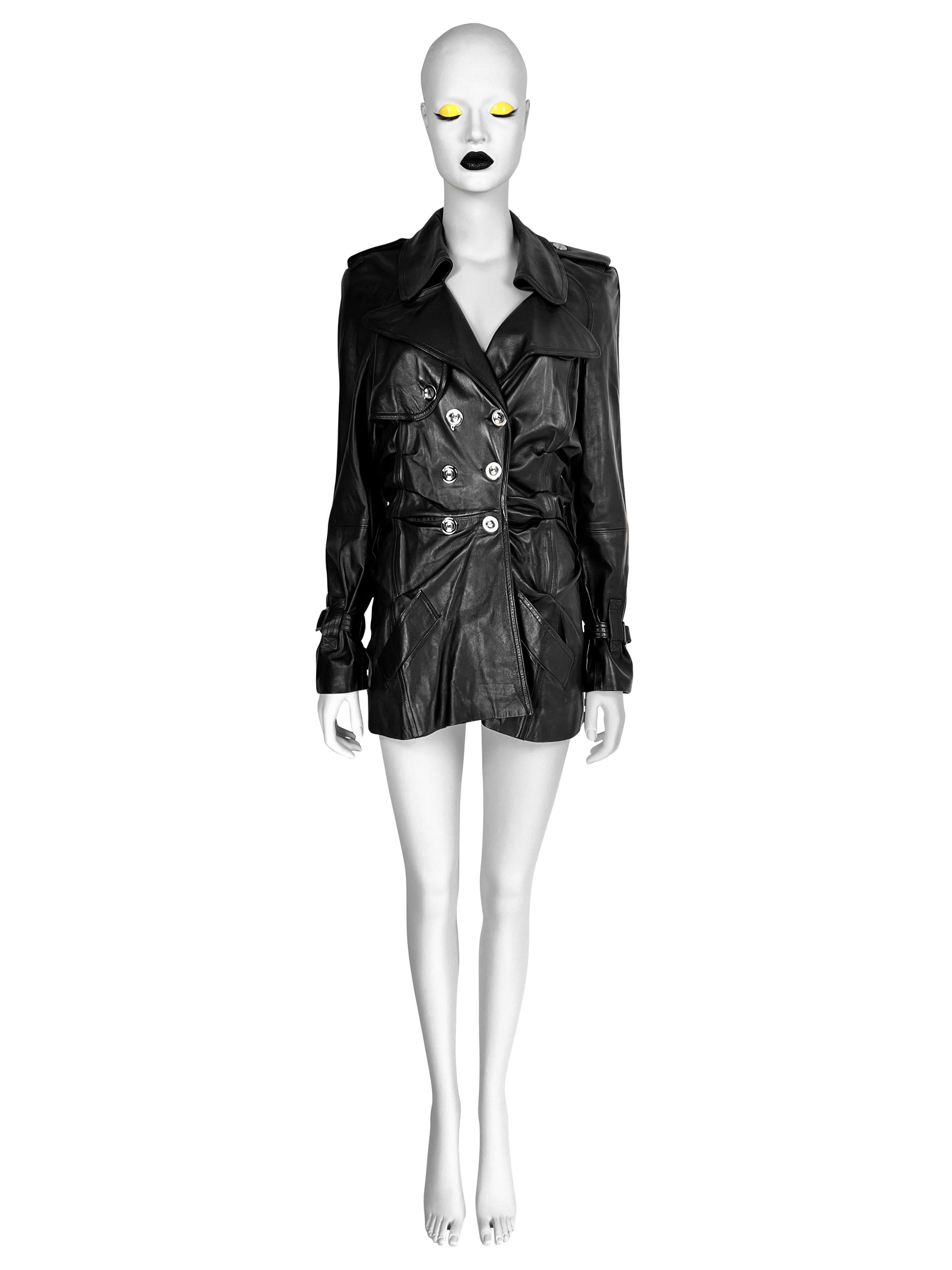 Spring 2004 RTW Dior by John Galliano  Draped Leather Jacket In Excellent Condition For Sale In Prague, CZ