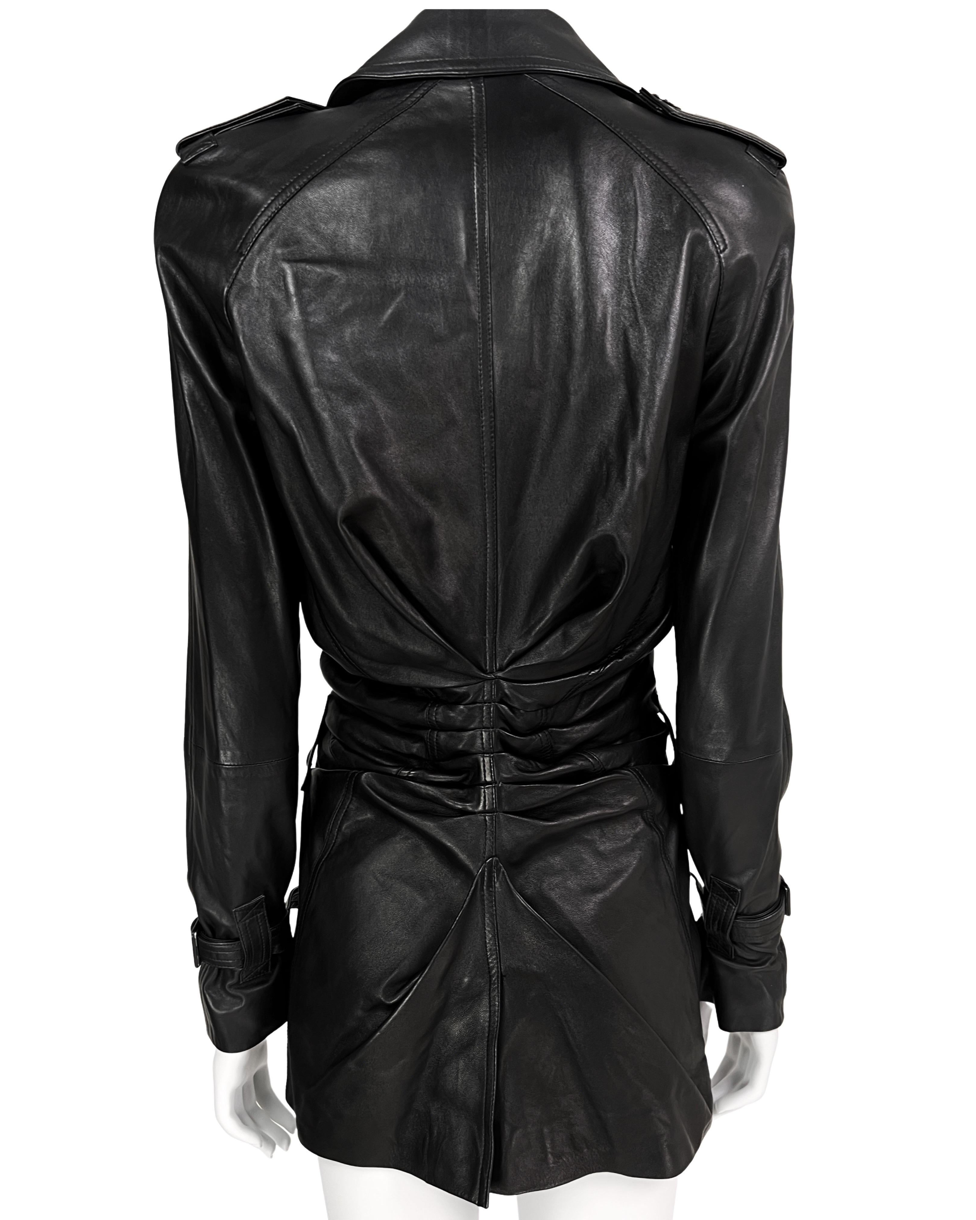Spring 2004 RTW Dior by John Galliano  Draped Leather Jacket For Sale 4